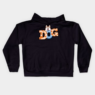 Funny drawing with a dog. Kids Hoodie